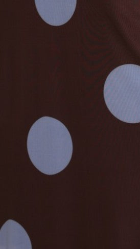 Loralei Mesh Maxi Dress - Brown / Blue Polka Dot