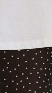 Elena Top and Maxi Skirt Set - White/Black Polka