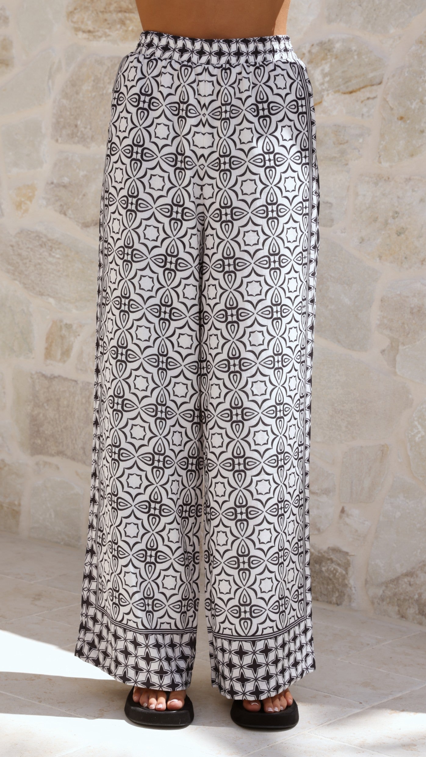 Ollie Pants - Black / White Print