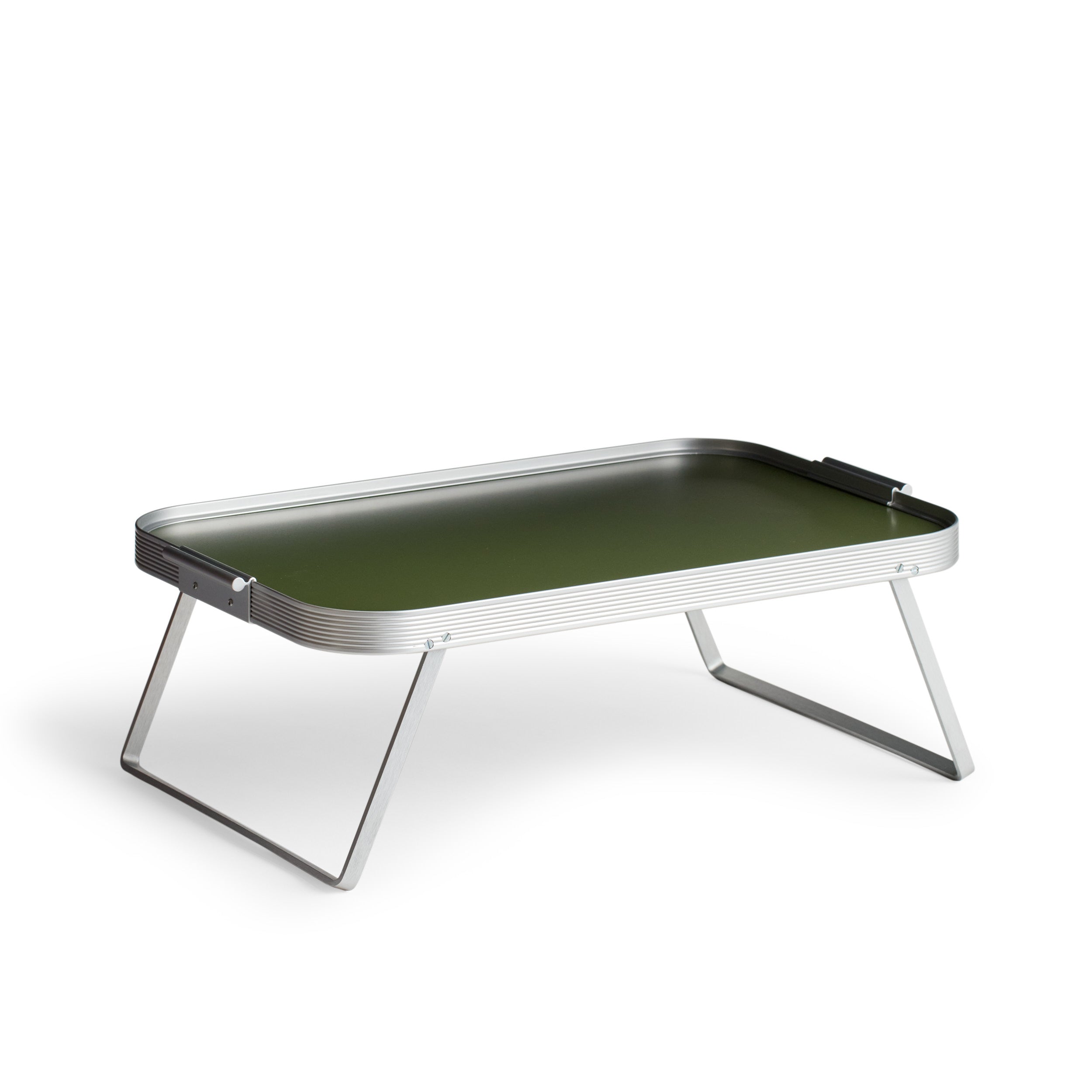 Lap Tray in Olive Green with Silver Surrounds