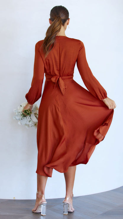 Starry Nights Dress - Rust