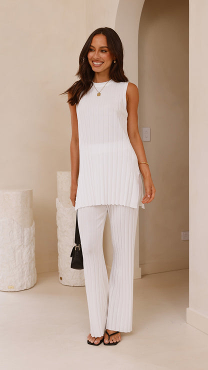 Megan Knit Pants - White