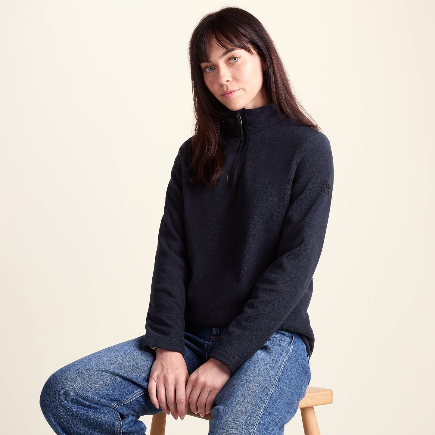 Revive Womens Quarter Zip Fleece - Dark Indigo