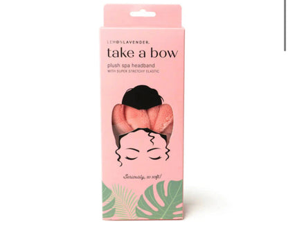 Lemon Lavender Take a Bow Plush Headband