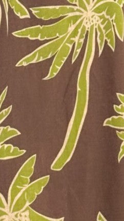 Ravenna Button Up Shirt and Shorts Set - Brown/Green Palm