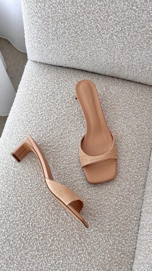 Yadira Heel - Natural Raffia