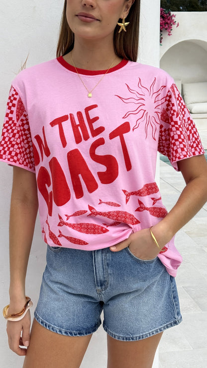 Florrie Tee - Pink/Red Tide