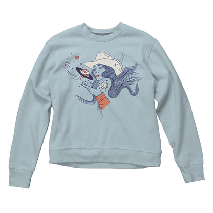 Cosmic Cowgirl Women's Sweatshirt - Sterling Blue