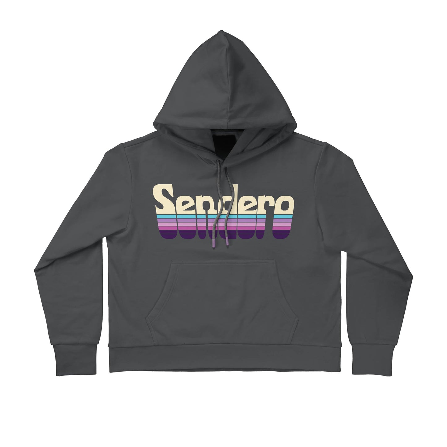 Retro Logo Crop Hoodie - Vintage Black