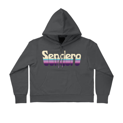 Retro Logo Crop Hoodie - Vintage Black