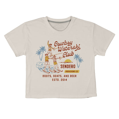 Cowboy Waterski Club Boxy Tee - Vintage White