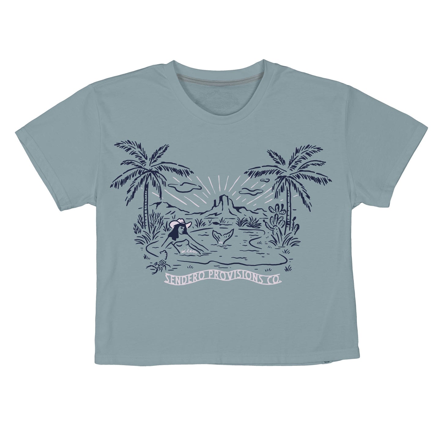 Mirage Boxy Tee - Sterling Blue
