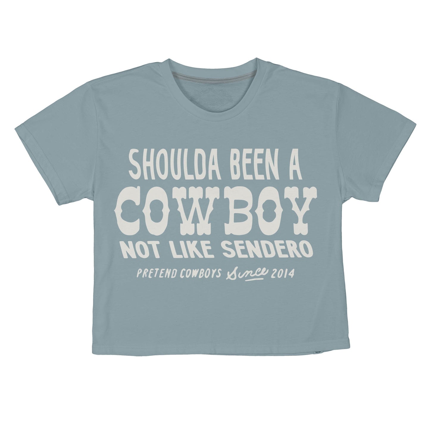 Shoulda Been A Cowboy Boxy Tee - Burgundy