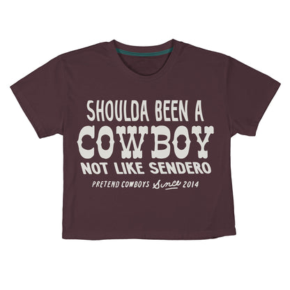 Shoulda Been A Cowboy Boxy Tee - Sterling Blue