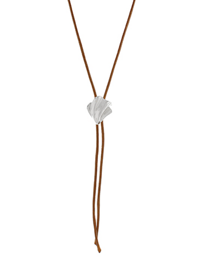 Geo Shell Pendant Bolo Cord Necklace