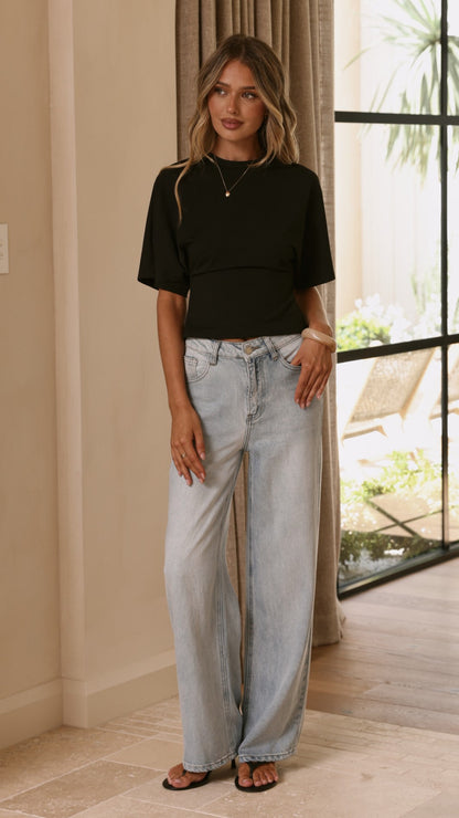 Tarah Straight Leg Jeans - Light Blue Denim